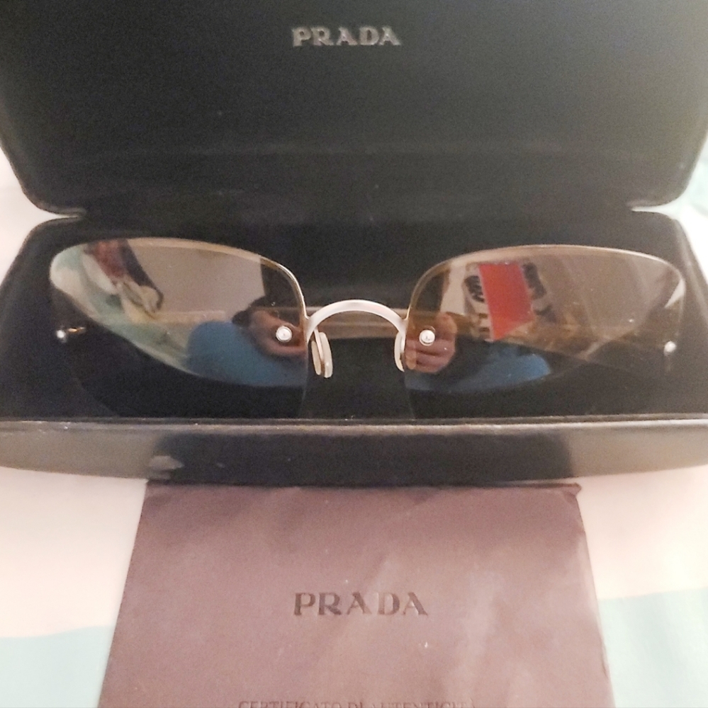 PRADA SUNGLASSES AND CASE - Picture 3 of 4